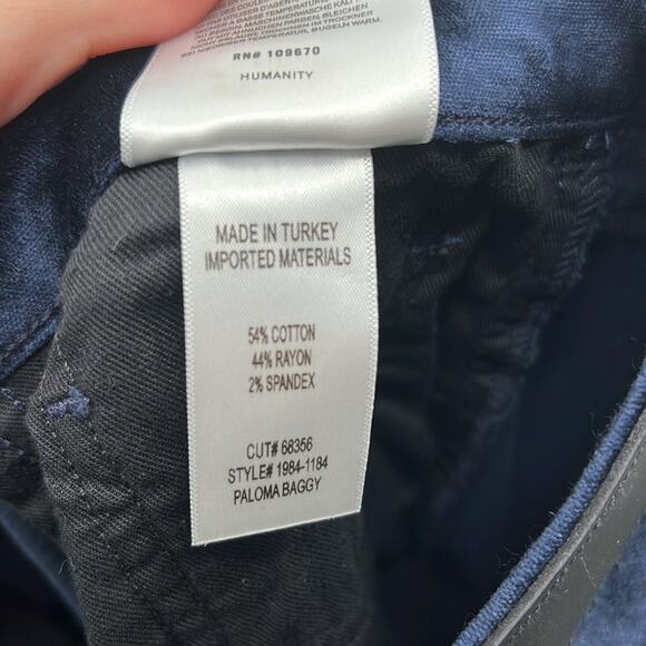 Citizens of Humanity Women's Paloma Baggy Velvet Jeans - Royal Navy - 31 - NWT - Picture 7 of 9